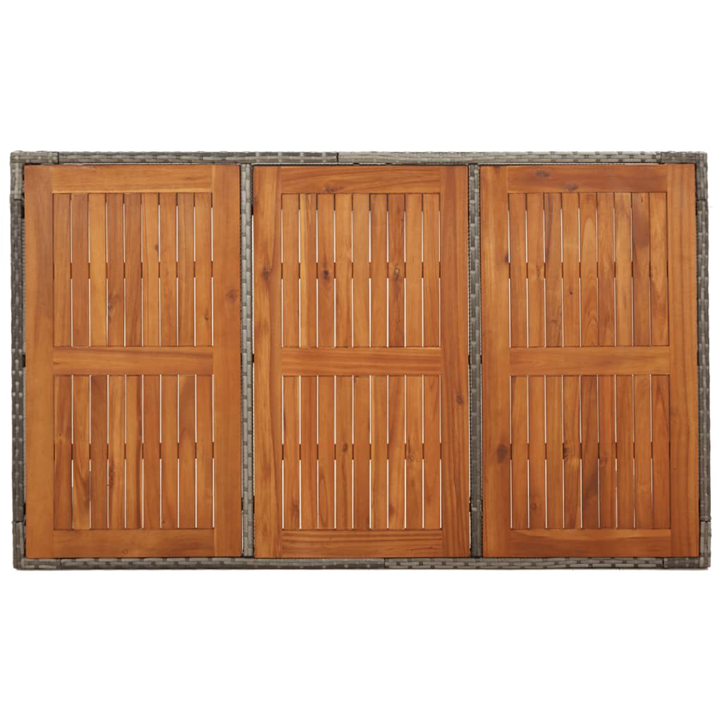 Ensemble à manger jardin et coussins 7 pcs gris rotin