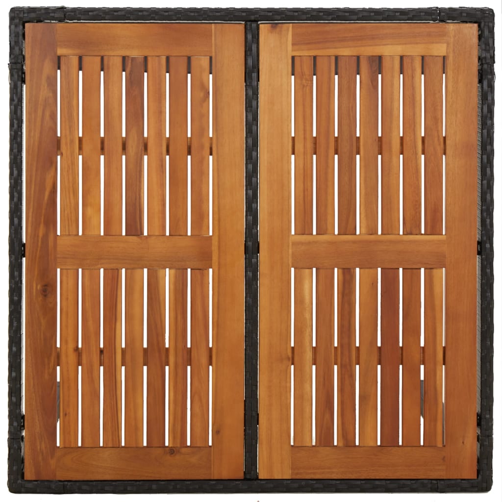 Ensemble à manger de jardin avec coussins 3 pcs Noir