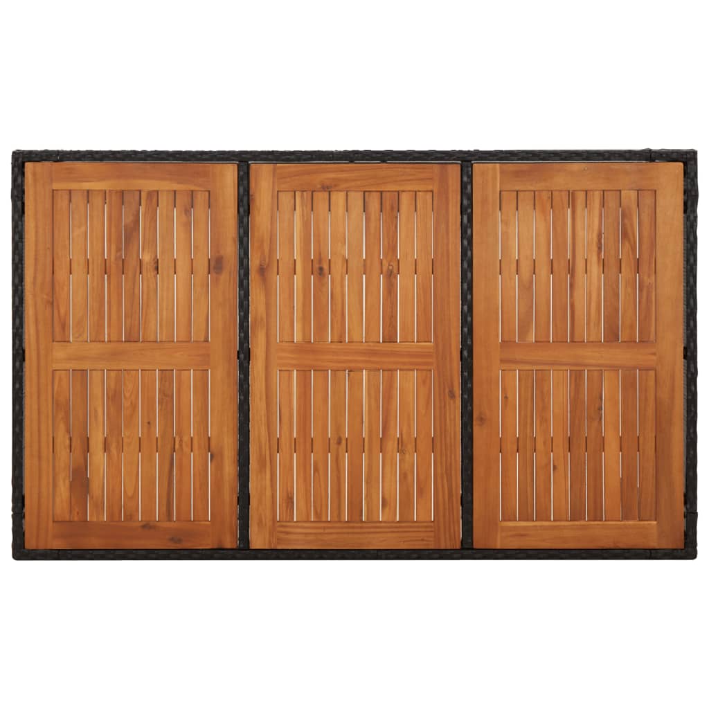 Ensemble à manger de jardin coussins 5pcs Noir Résine tressée