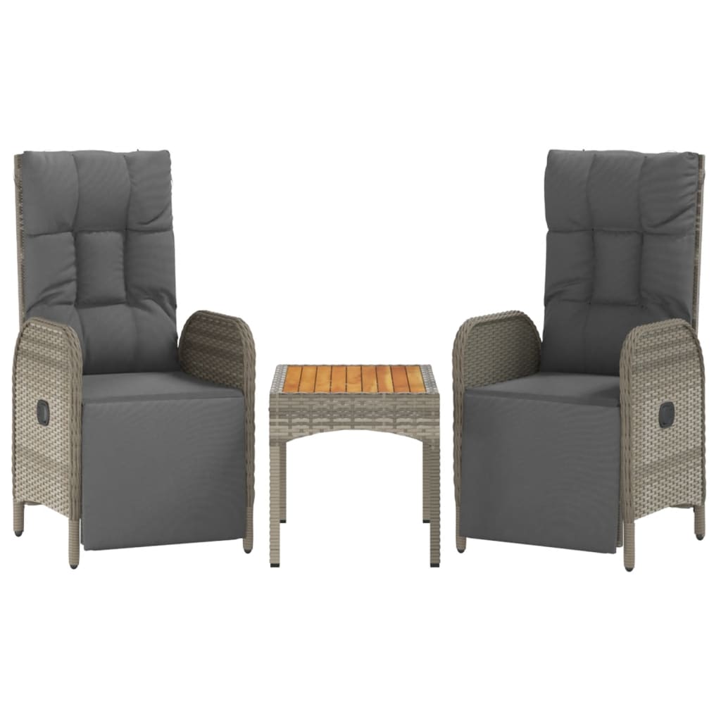 Ensemble à manger de jardin 5 pcs coussins gris résine tressée