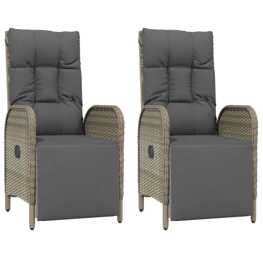 Ensemble à manger de jardin 5 pcs coussins gris résine tressée
