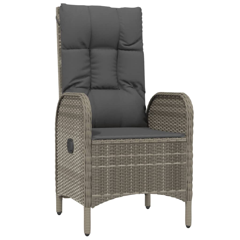 Ensemble à manger de jardin coussins 5 pcs noir et gris
