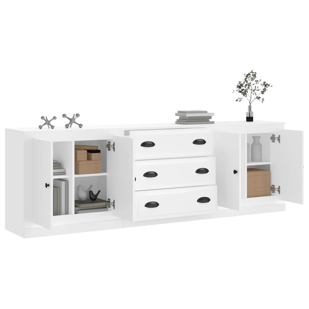 Buffets 3 pcs Blanc Bois d'ingénierie - XIOS