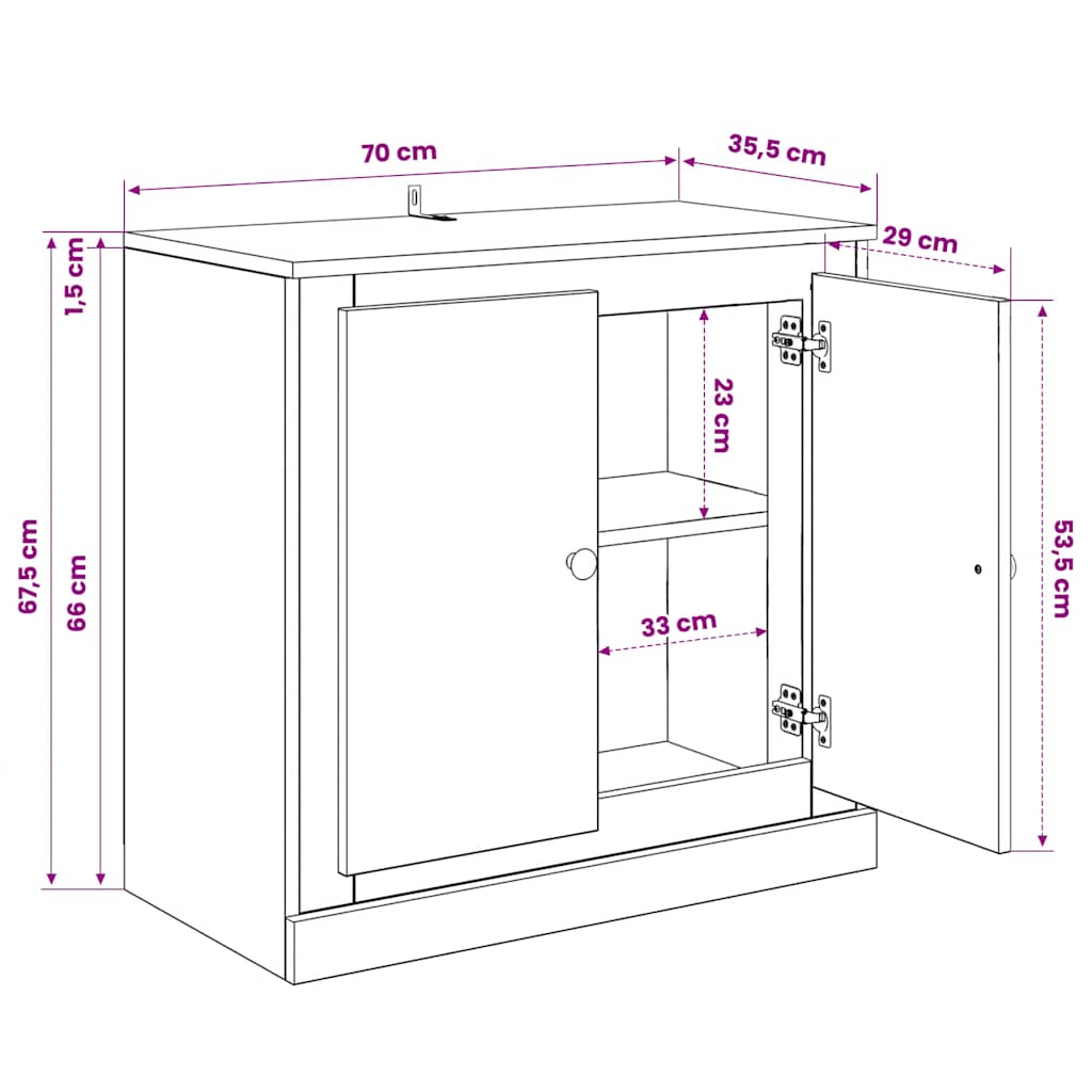 Buffets 3 pcs Blanc Bois d'ingénierie - XIOS