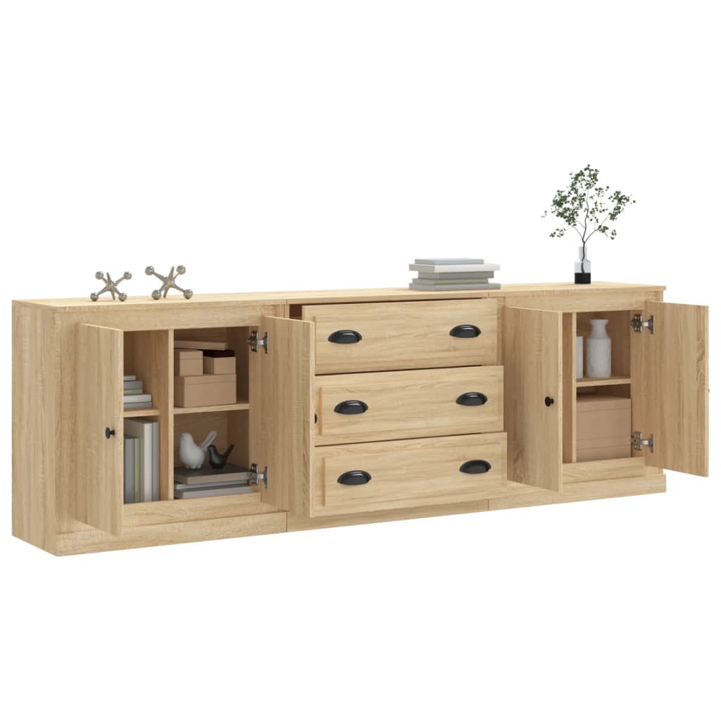Buffets 3 pcs Chêne sonoma Bois d'ingénierie - XIOS