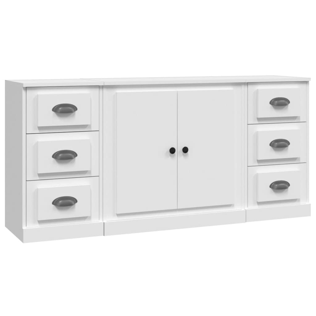 Buffets 3 pcs Blanc Bois d'ingénierie - XIOS