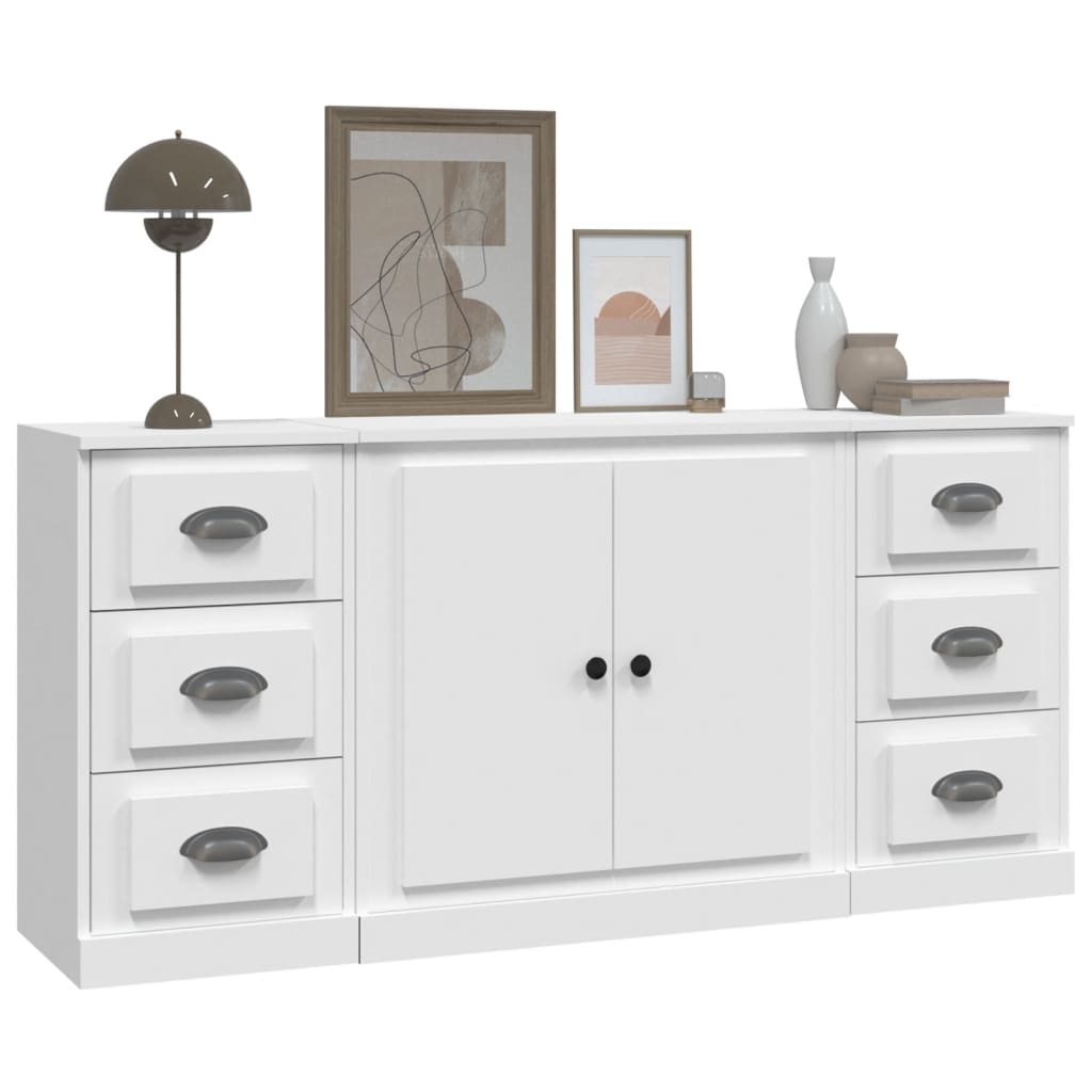Buffets 3 pcs Blanc Bois d'ingénierie - XIOS