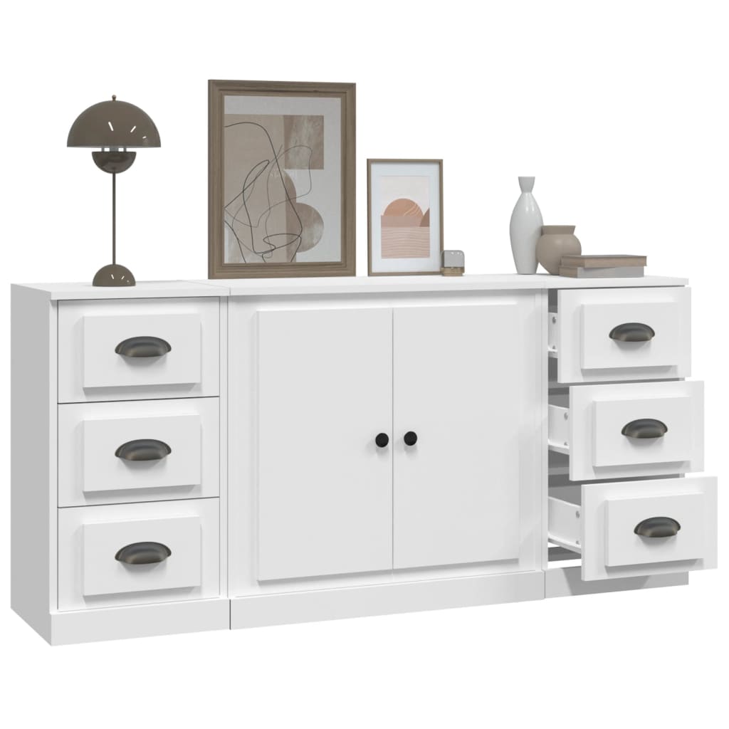 Buffets 3 pcs Blanc Bois d'ingénierie - XIOS