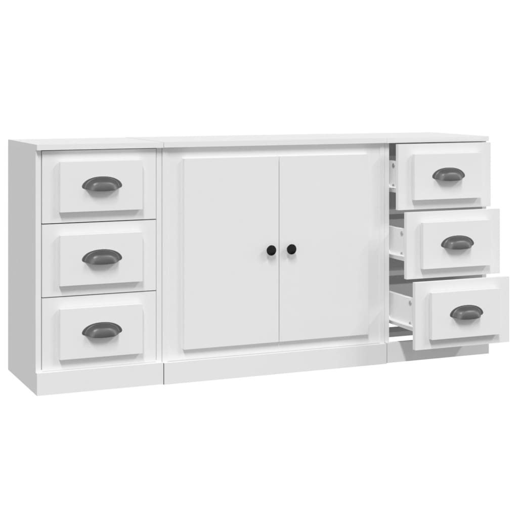Buffets 3 pcs Blanc Bois d'ingénierie - XIOS