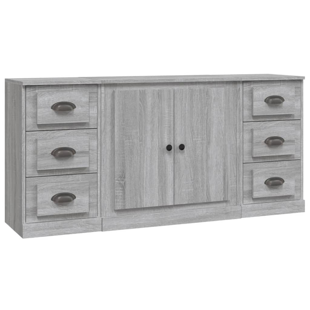 Buffets 3 pcs Sonoma gris Bois d'ingénierie - XIOS