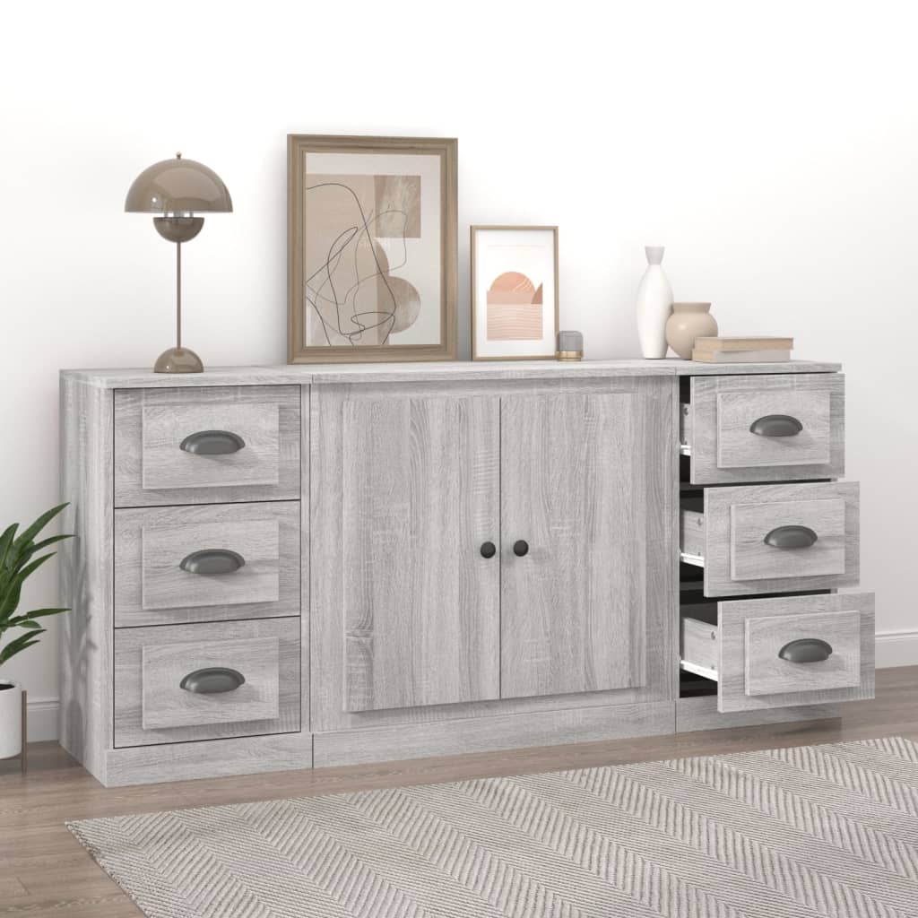 Buffets 3 pcs Sonoma gris Bois d'ingénierie - XIOS