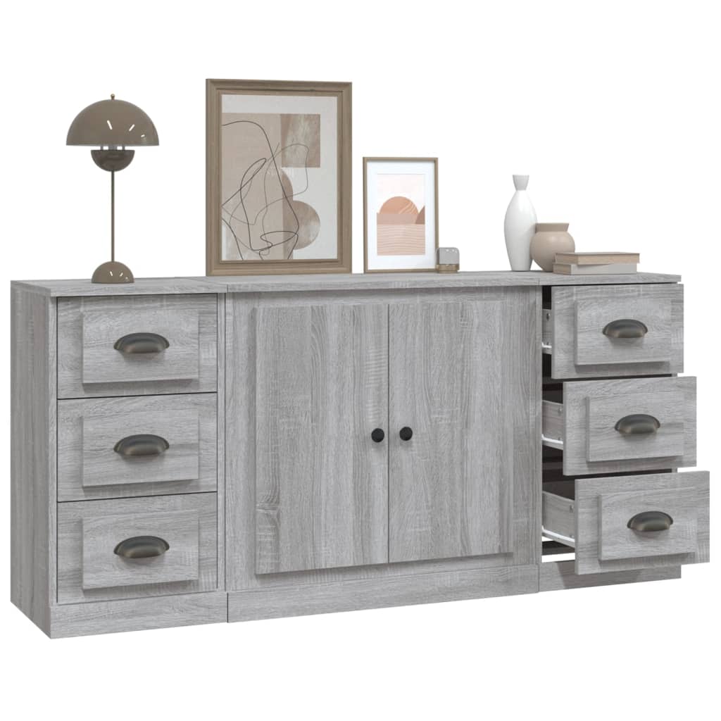 Buffets 3 pcs Sonoma gris Bois d'ingénierie - XIOS