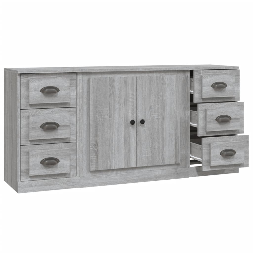 Buffets 3 pcs Sonoma gris Bois d'ingénierie - XIOS