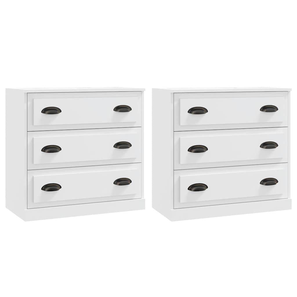 Buffets 2 pcs blanc bois d'ingénierie - XIOS