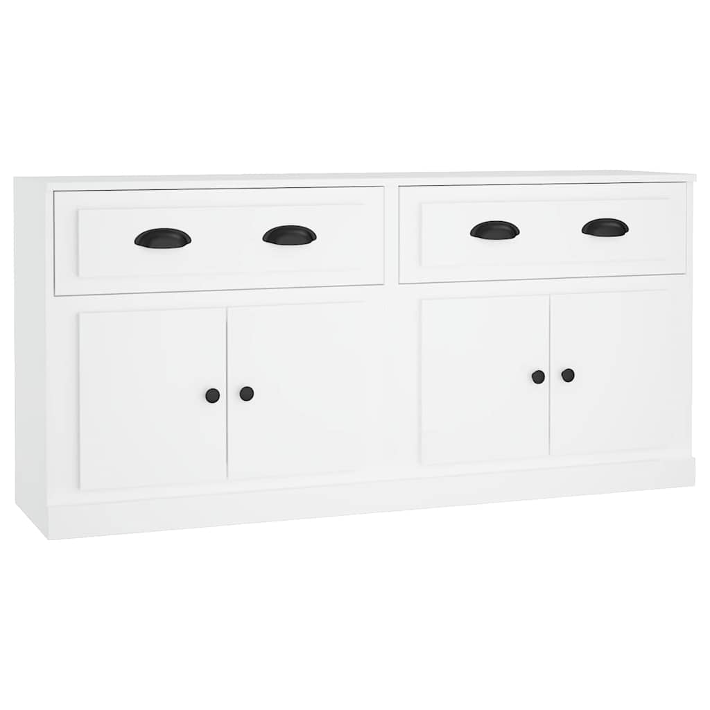 Buffets 2 pcs blanc bois d'ingénierie - XIOS