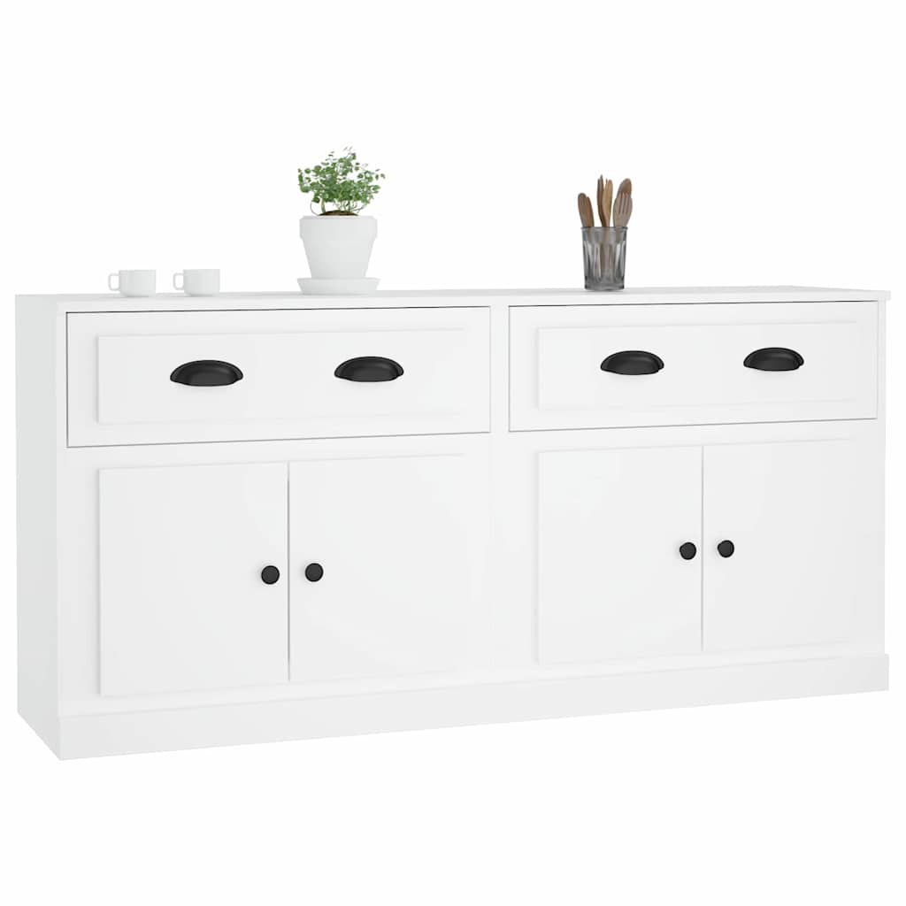 Buffets 2 pcs blanc bois d'ingénierie - XIOS