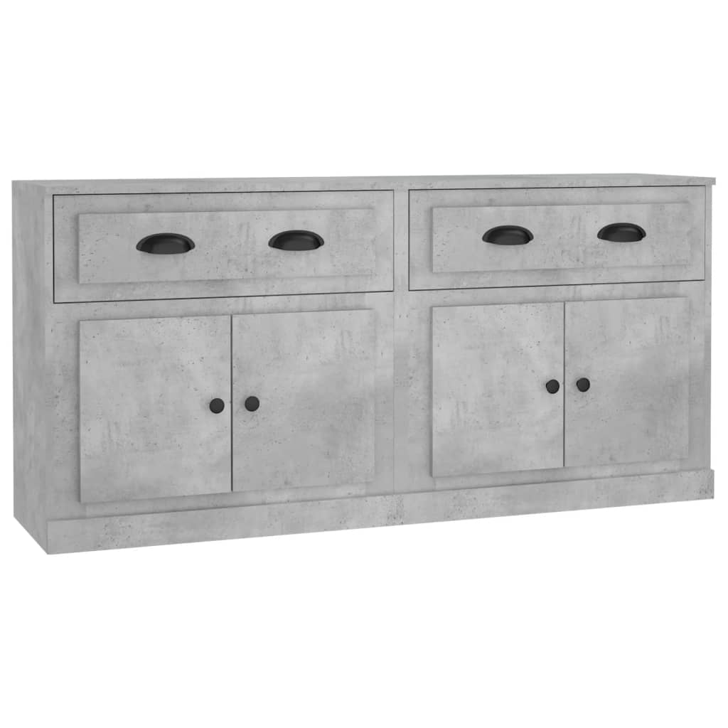 Buffets 2 pcs gris béton bois d'ingénierie - XIOS