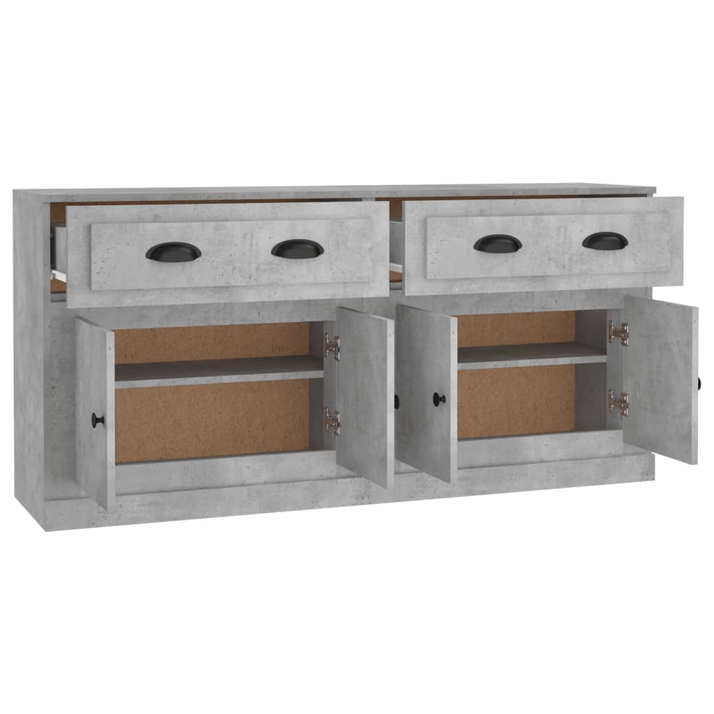 Buffets 2 pcs gris béton bois d'ingénierie - XIOS