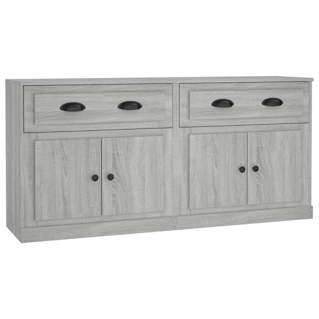 Buffets 2 pcs sonoma gris bois d'ingénierie