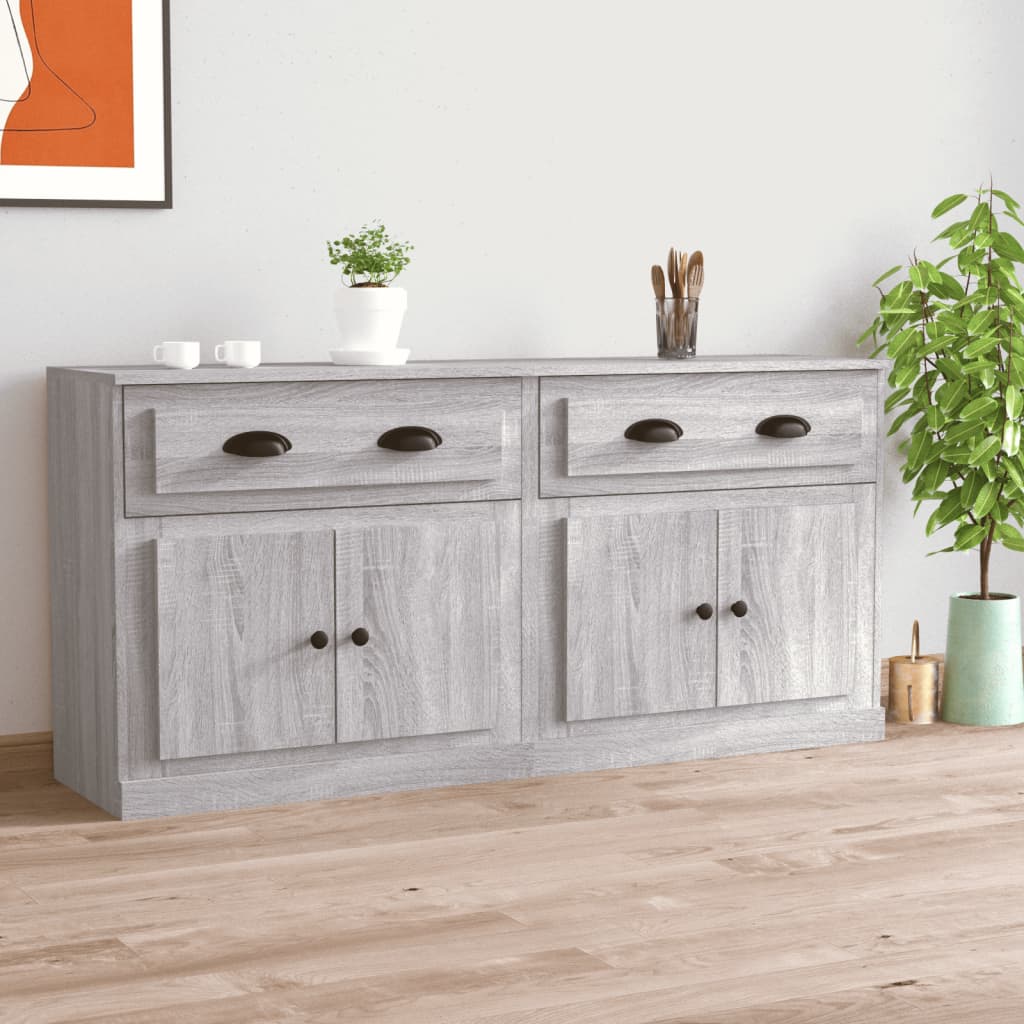 Buffets 2 pcs sonoma gris bois d'ingénierie - XIOS