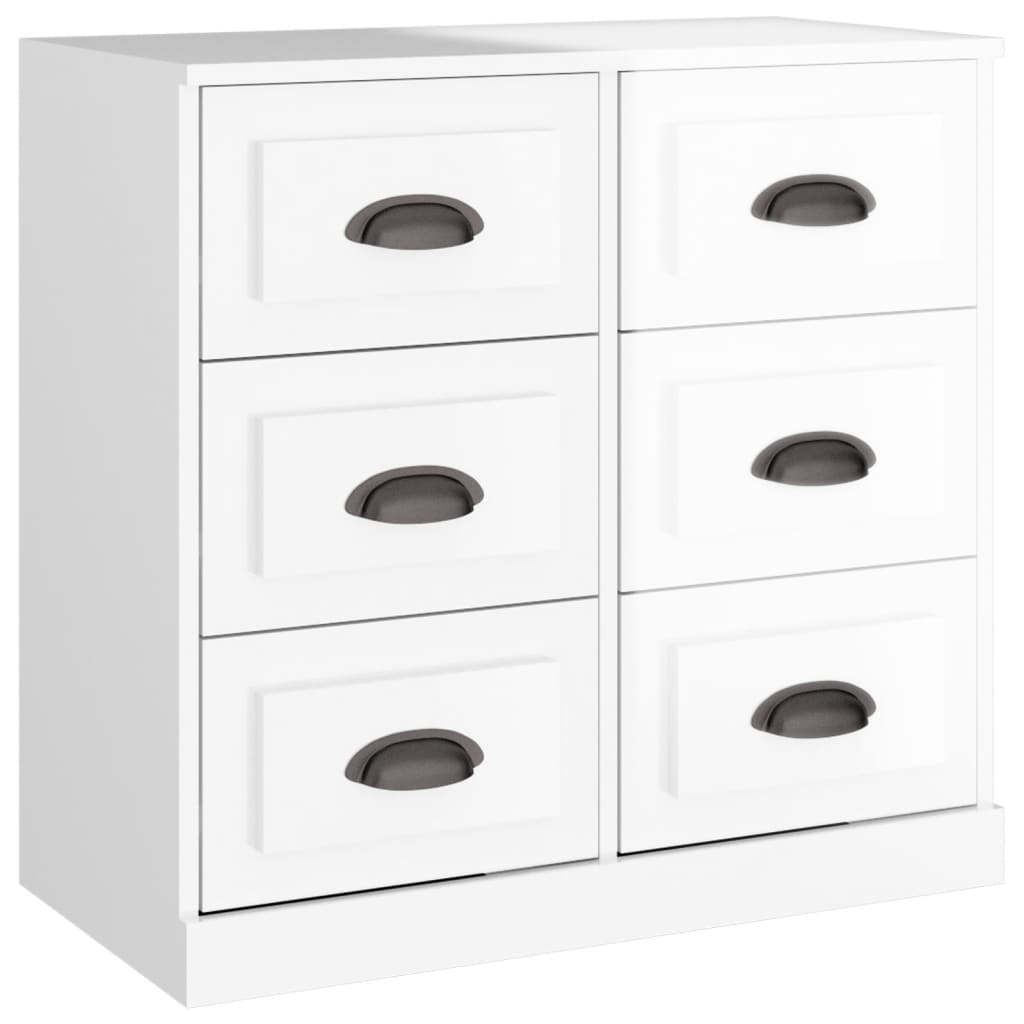 Buffets 2 pcs blanc brillant bois d'ingénierie - XIOS