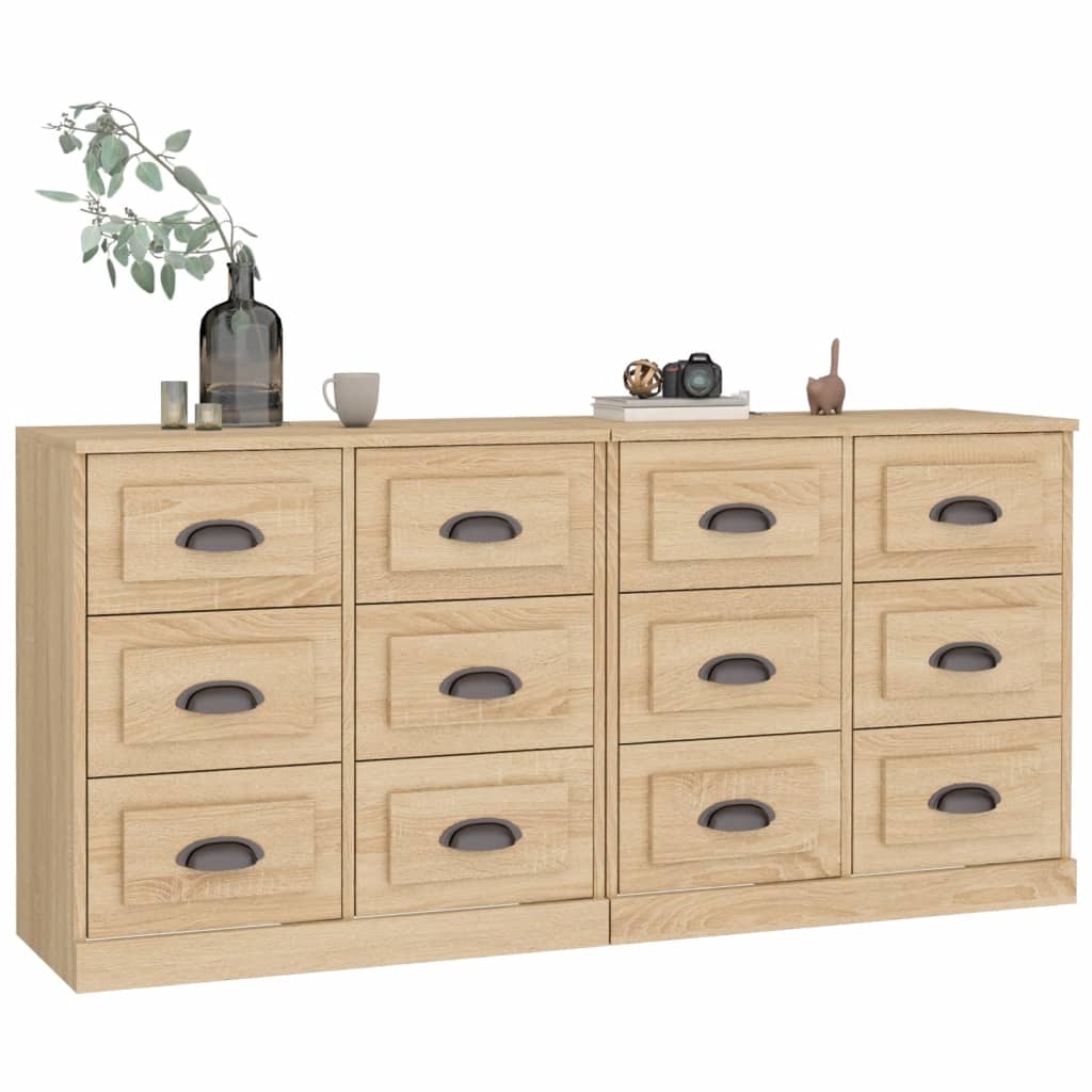 Buffets 2 pcs chêne sonoma bois d'ingénierie - XIOS