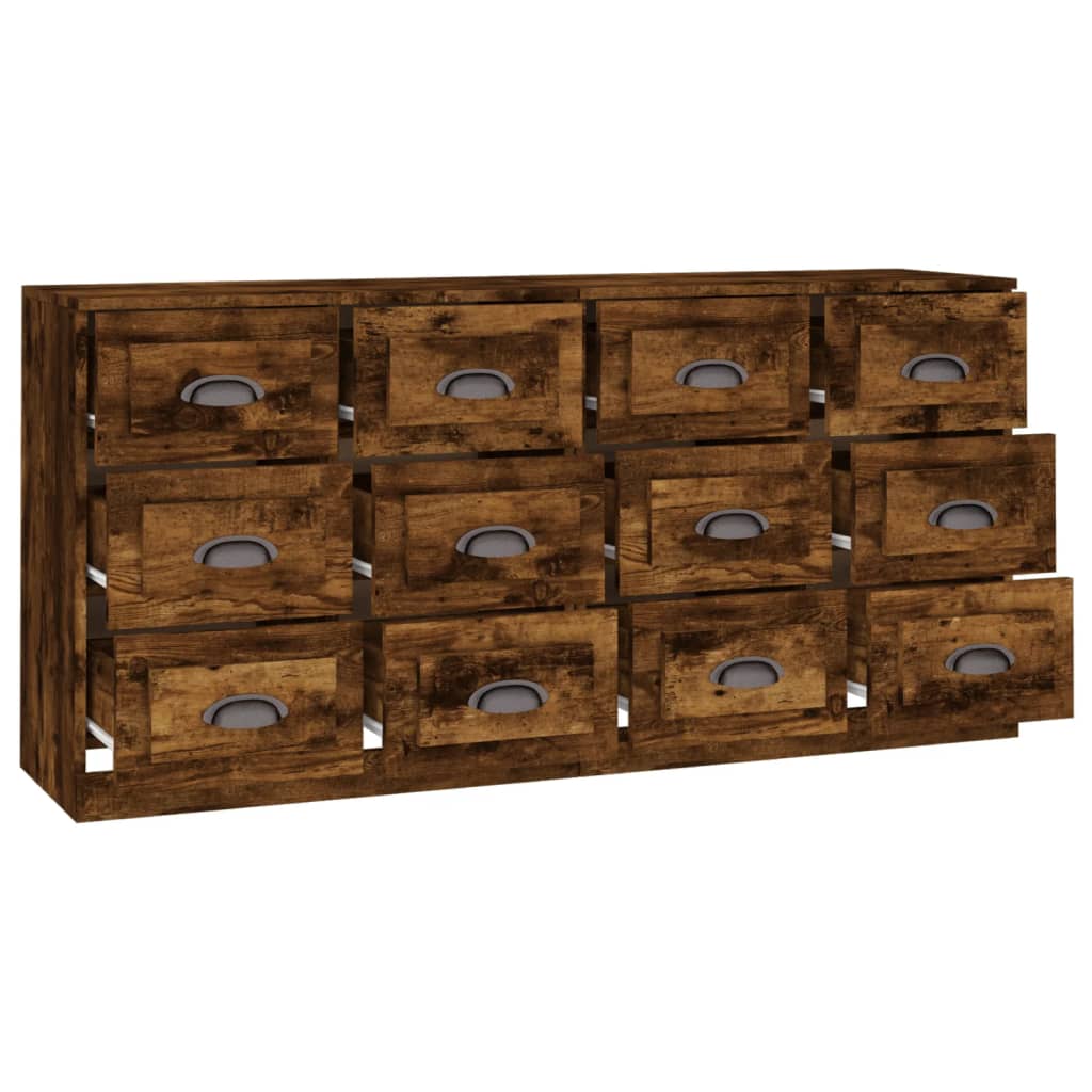 Buffets 2 pcs chêne fumé bois d'ingénierie - XIOS