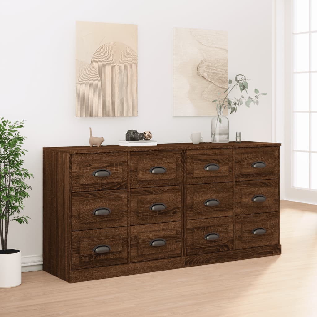 Buffets 2 pcs chêne marron bois d'ingénierie - XIOS