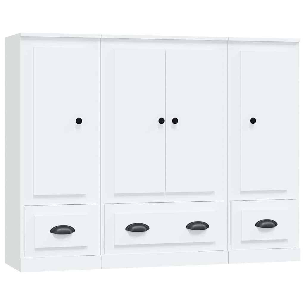 Buffets 3 pcs blanc bois d'ingénierie - XIOS