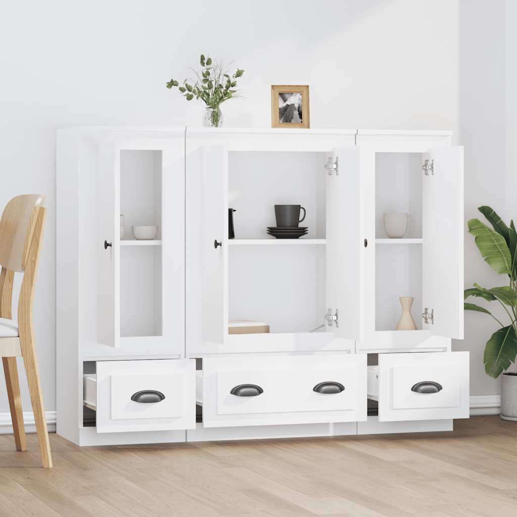 Buffets 3 pcs blanc bois d'ingénierie - XIOS