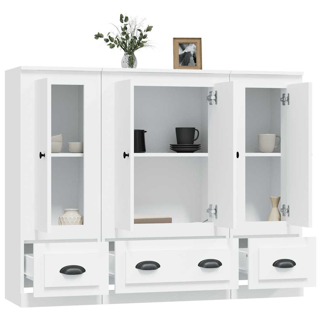 Buffets 3 pcs blanc bois d'ingénierie - XIOS