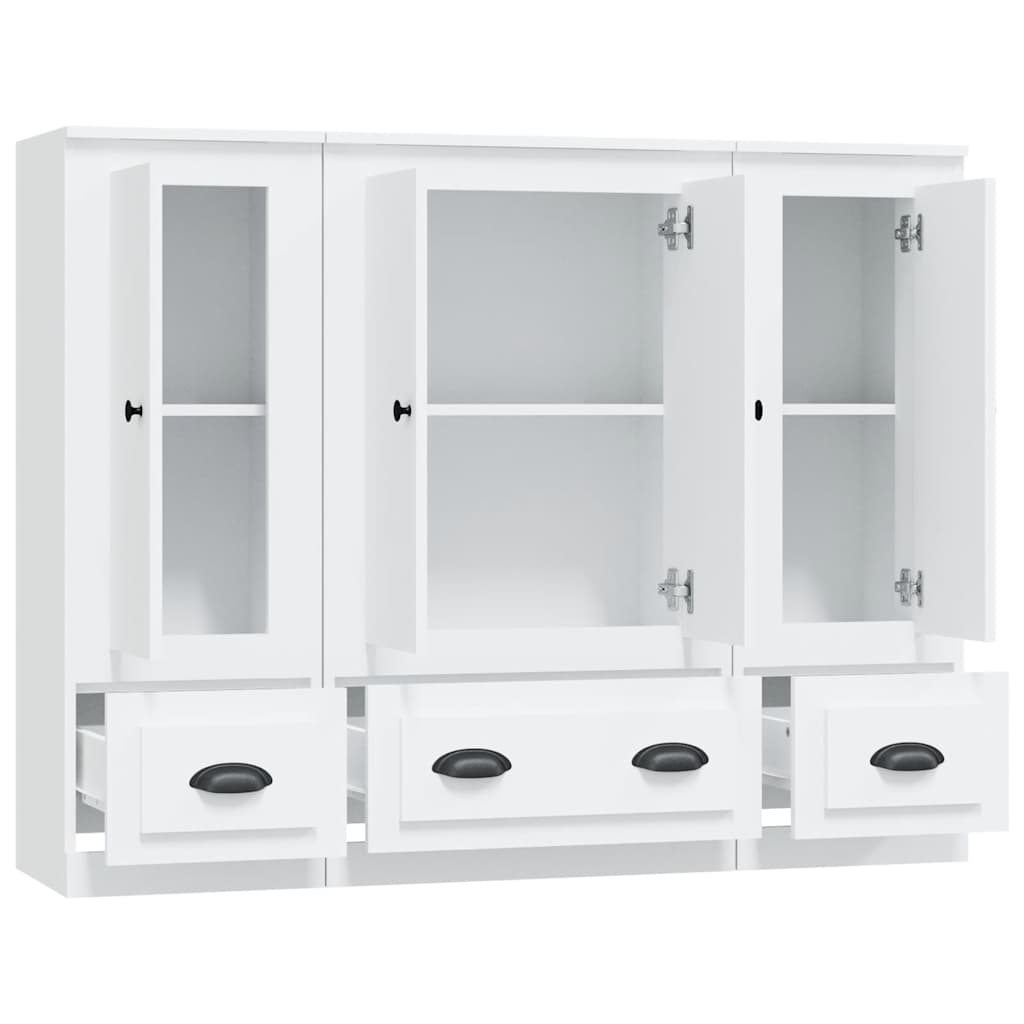 Buffets 3 pcs blanc bois d'ingénierie - XIOS