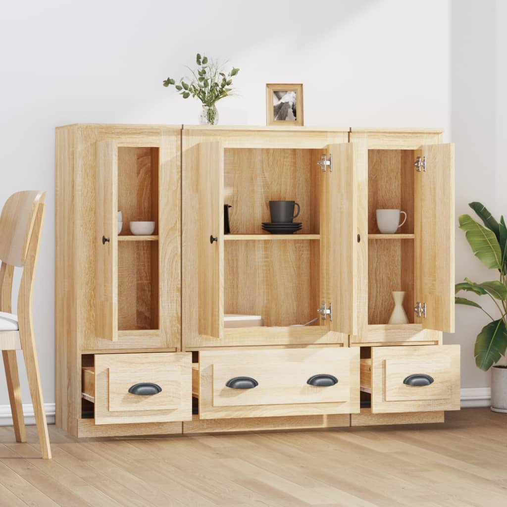 Buffets 3 pcs chêne sonoma bois d'ingénierie - XIOS