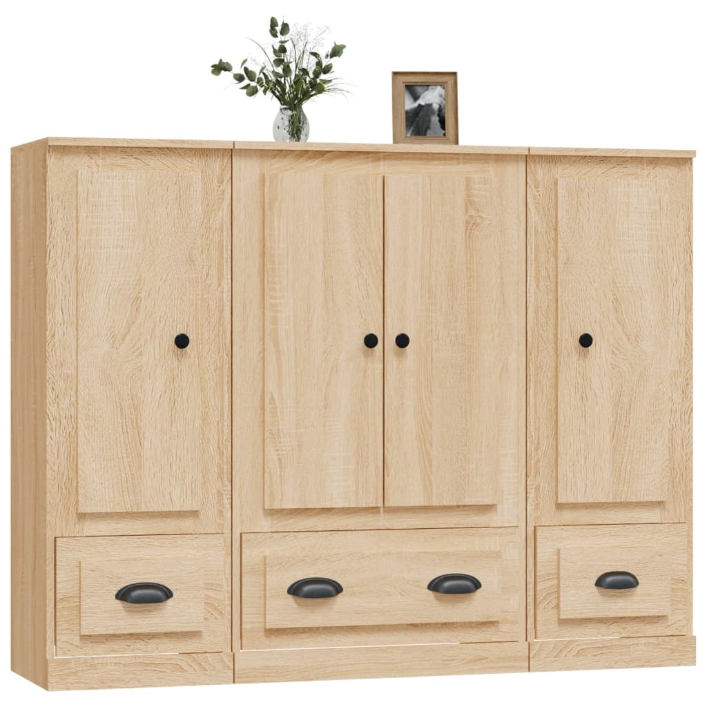 Buffets 3 pcs chêne sonoma bois d'ingénierie - XIOS