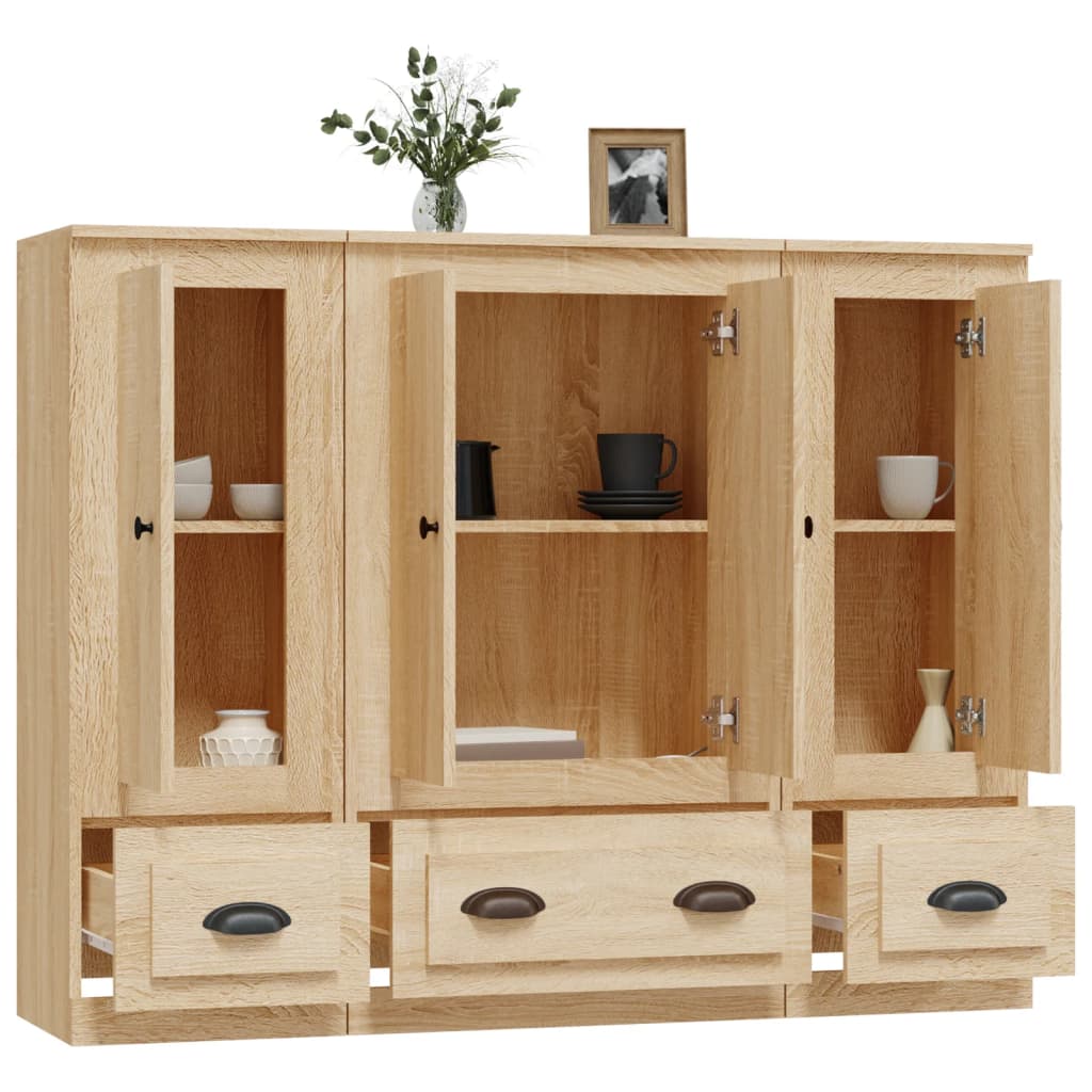 Buffets 3 pcs chêne sonoma bois d'ingénierie - XIOS