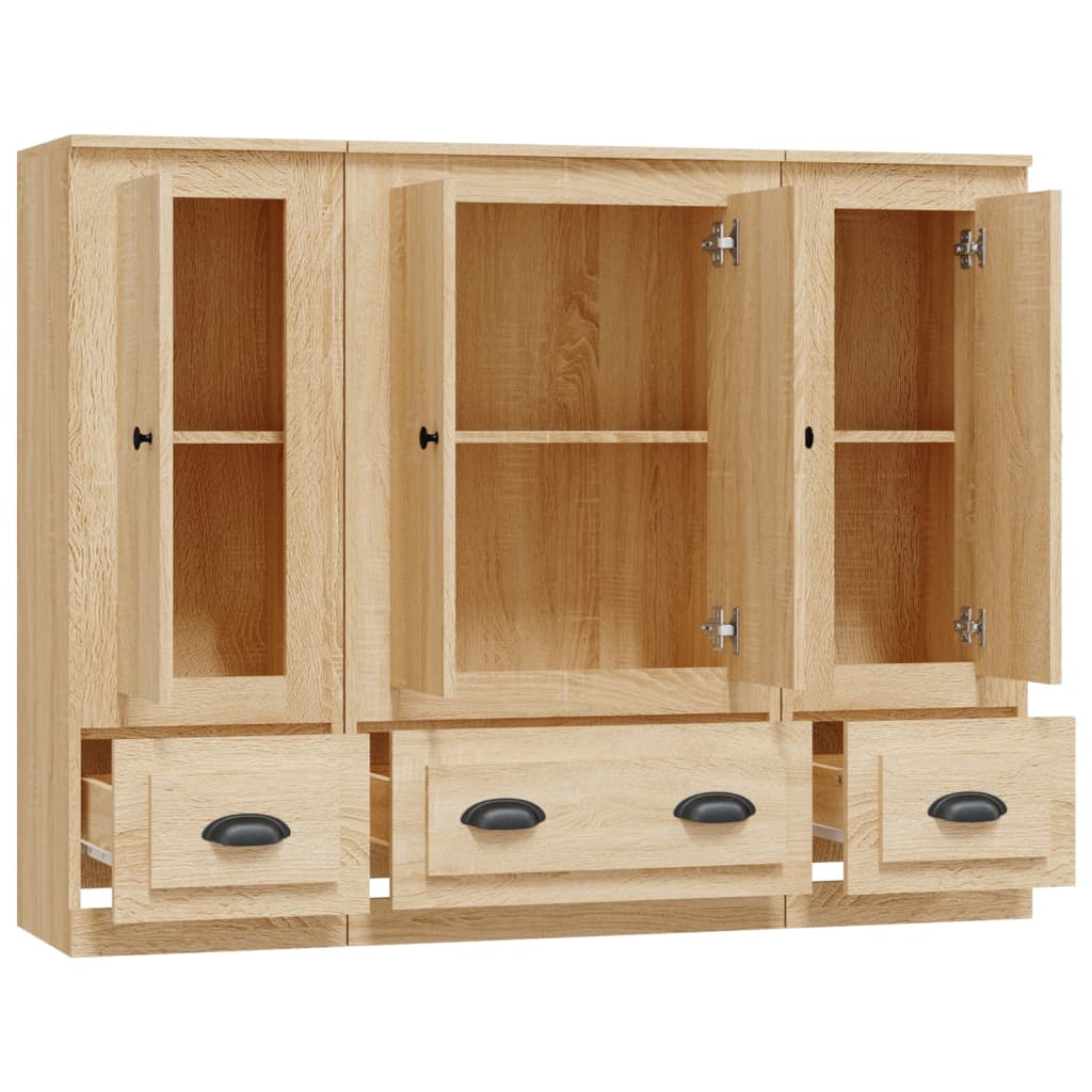 Buffets 3 pcs chêne sonoma bois d'ingénierie - XIOS