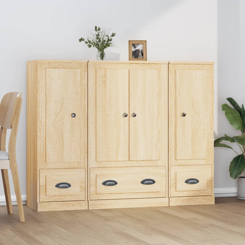 Buffets 3 pcs chêne sonoma bois d'ingénierie - XIOS