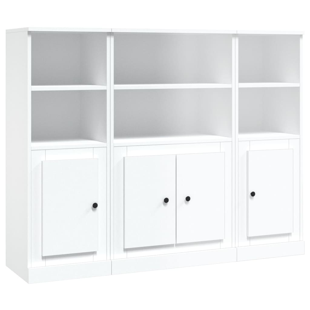 Buffets 3 pcs blanc bois d'ingénierie - XIOS