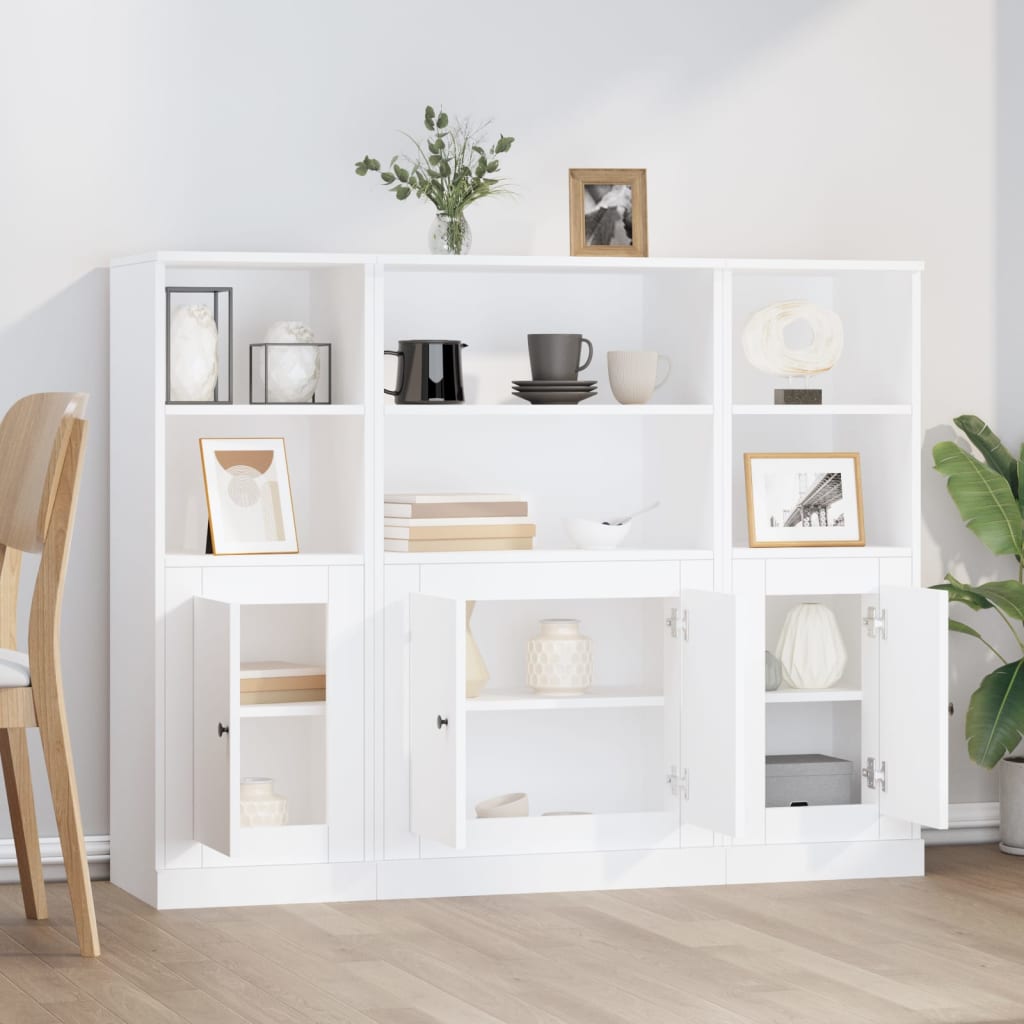 Buffets 3 pcs blanc bois d'ingénierie - XIOS