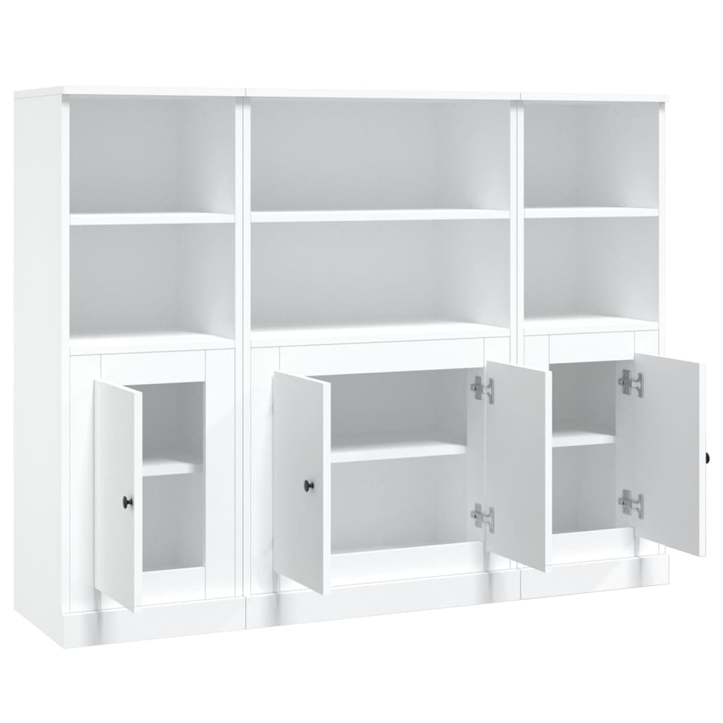 Buffets 3 pcs blanc bois d'ingénierie - XIOS