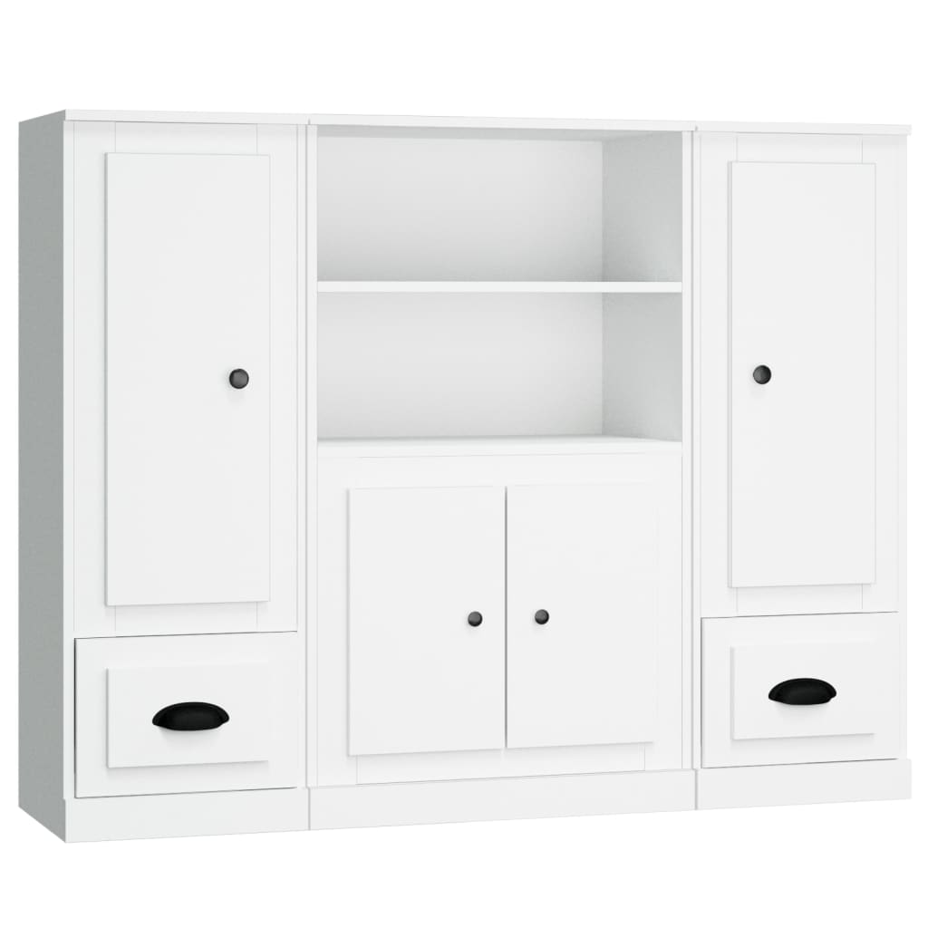 Buffets 3 pcs blanc bois d'ingénierie - XIOS