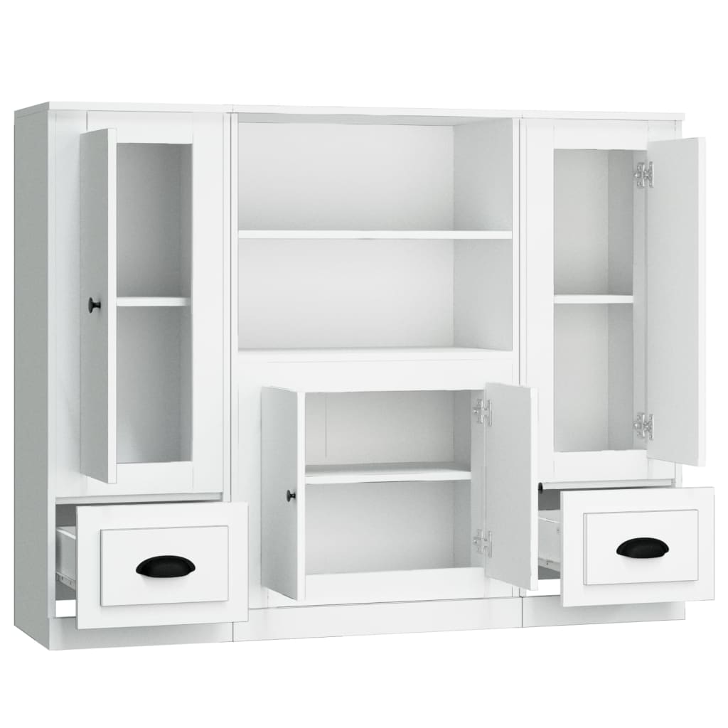 Buffets 3 pcs blanc bois d'ingénierie - XIOS