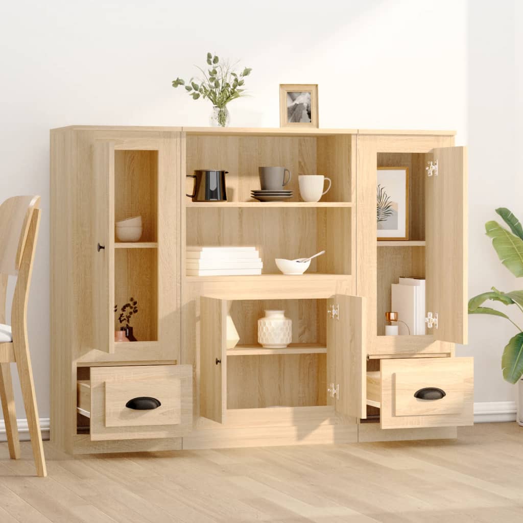 Buffets 3 pcs chêne sonoma bois d'ingénierie - XIOS