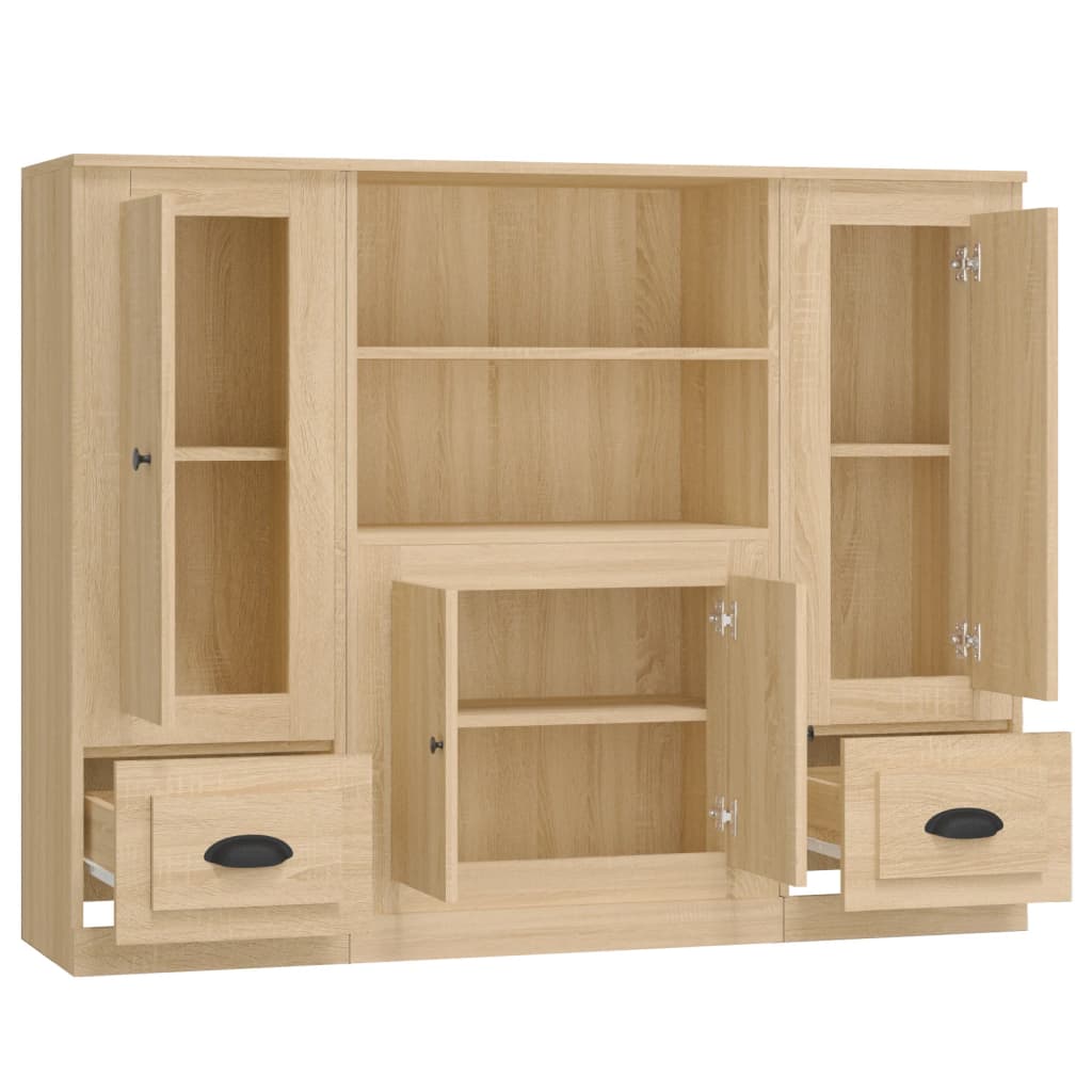 Buffets 3 pcs chêne sonoma bois d'ingénierie - XIOS