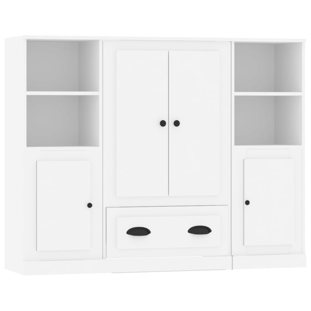 Buffets 3 pcs blanc bois d'ingénierie - XIOS