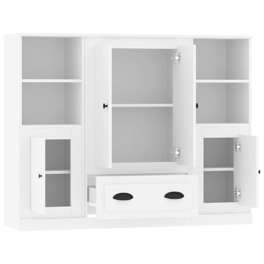 Buffets 3 pcs blanc bois d'ingénierie - XIOS