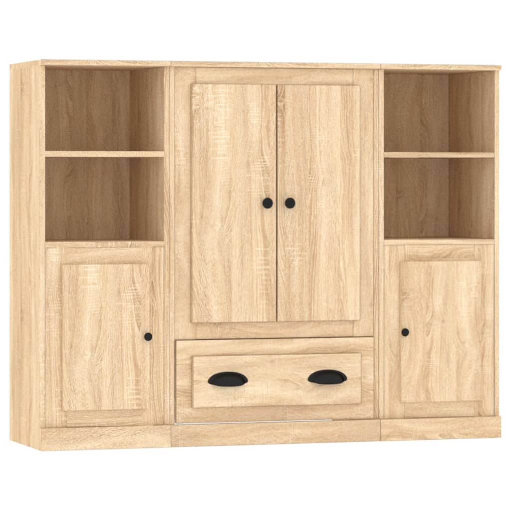 Buffets 3 pcs chêne sonoma bois d'ingénierie - XIOS