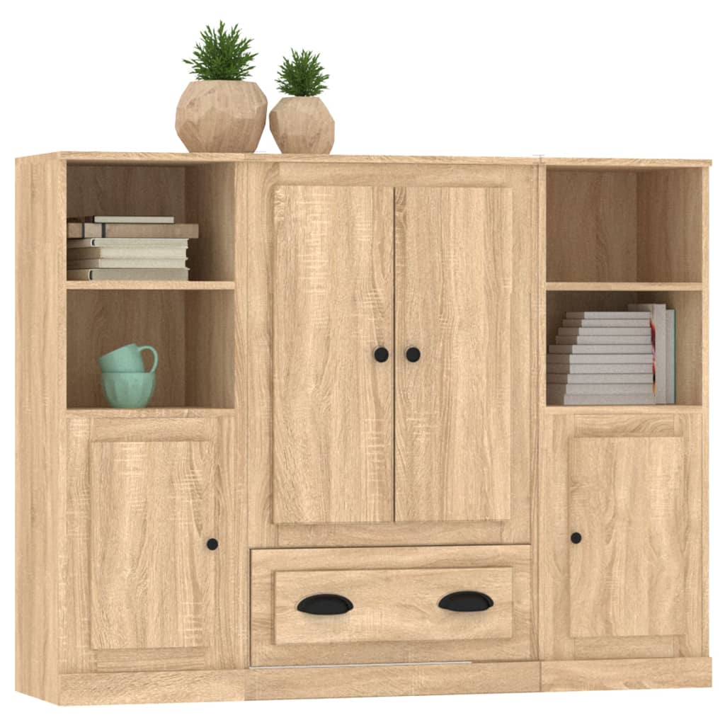 Buffets 3 pcs chêne sonoma bois d'ingénierie - XIOS