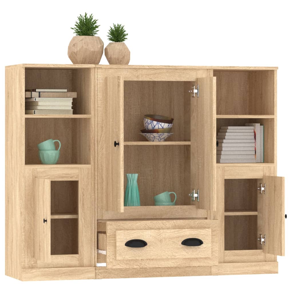 Buffets 3 pcs chêne sonoma bois d'ingénierie - XIOS