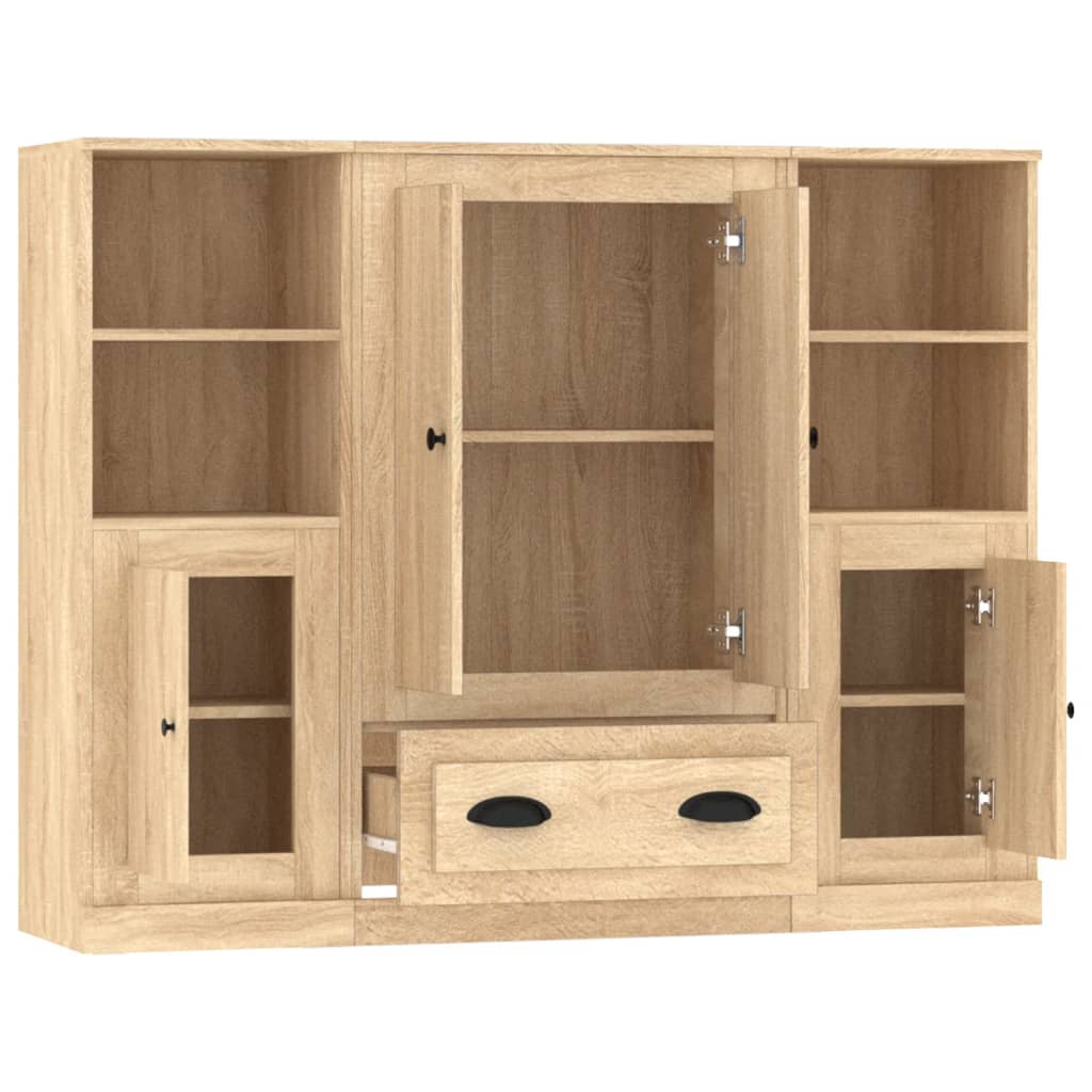 Buffets 3 pcs chêne sonoma bois d'ingénierie - XIOS
